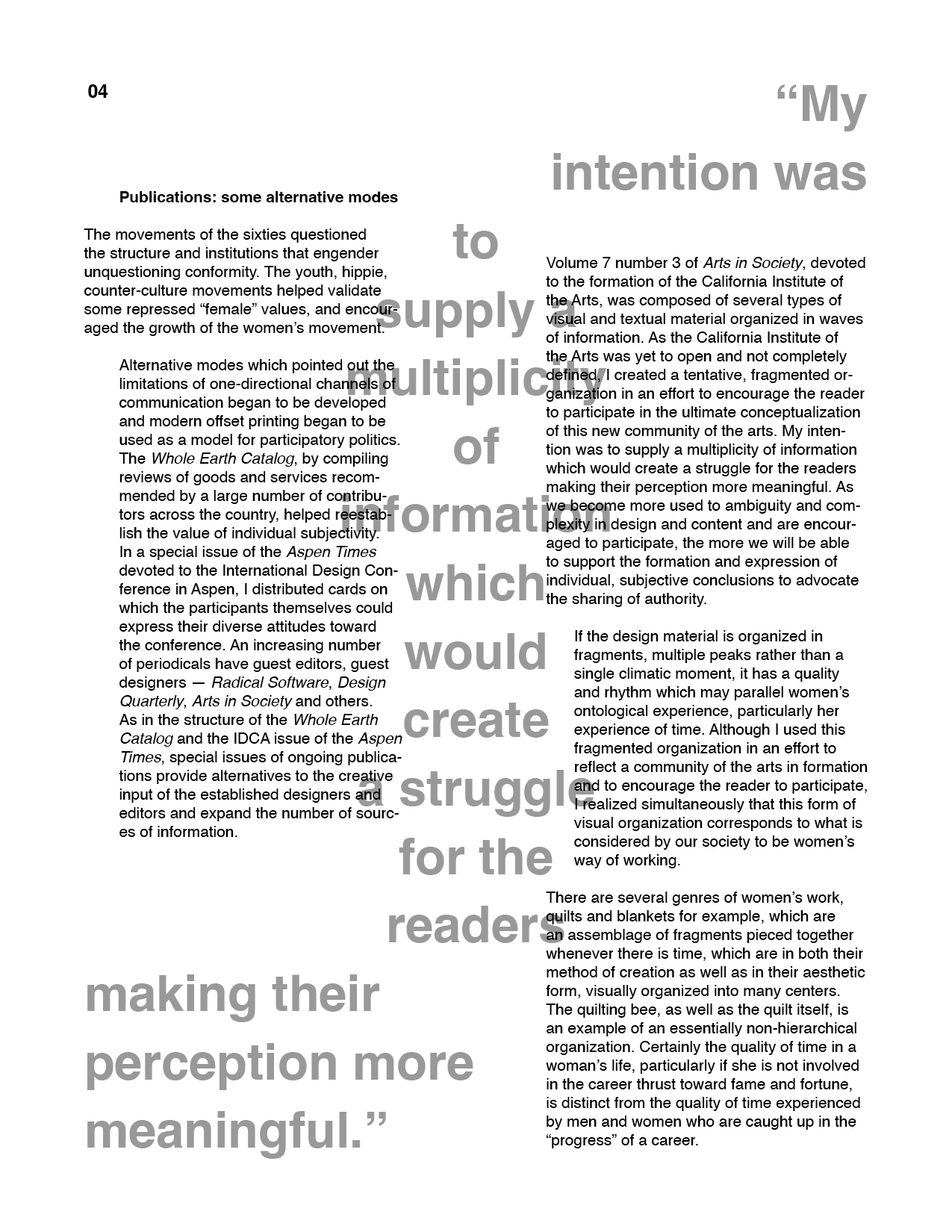 a re-examination of some aspects of the design arts